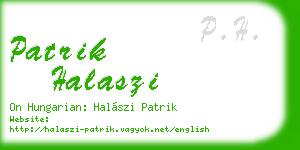 patrik halaszi business card
